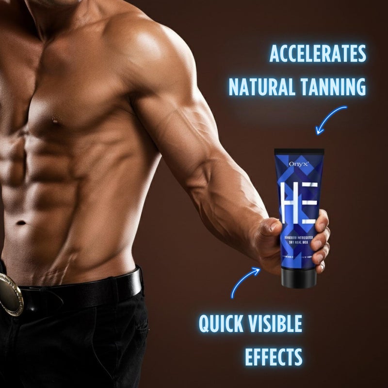 Onyx HE Tanning Bed Lotion for Men - Indoor Tanning Lotion Accelerator & Bronzer, Quick & Dark Tan, Men's Tanning Lotion with Skin Firming, Muscle Bronzing Complex & Moisturizing Formula - Image 3